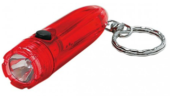 Taschenlampen-Schlüsselanhänger mit Werbedruck