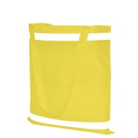 Polyester-Tasche mit langen Griffen und Reflexstreifen - 120 g/m² - 38 x 42 cm