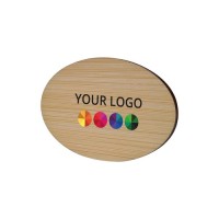 Badge Bamboo Oval 50 x 74 mm, Needle, Print in full color