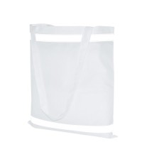 Polyester-Tasche mit langen Griffen und Reflexstreifen - 120 g/m² - 38 x 42 cm