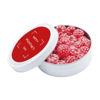 Rund Dose Ø 99 mm Himbeere Bonbons 