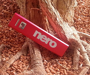 Werbe-Powerbank bedrucken Sie bei laprinta Druckbeispiel Powerbank Nero