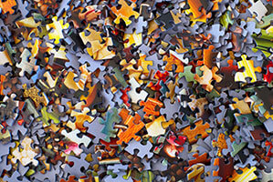 Werbe-Puzzle bedrucken Sie bei laprinta Gemischte Puzzleteile