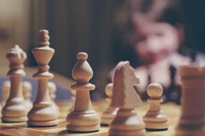 Werbe-Brettspeile bedrucken Sie bei laprinta Schach Brettspiel mit Figuren auf Spielfeld
