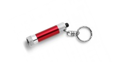 Rote Schlüsselanhänger-Taschenlampe mit eingebautem Touchscreen-Bedinelement